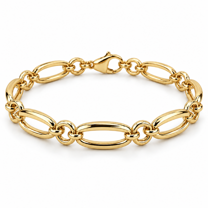 [metal:yellow-gold] Coralie Oval Link Bracelet — front — Coralie Oval Link Bracelet front design illustration [catalog-v4]