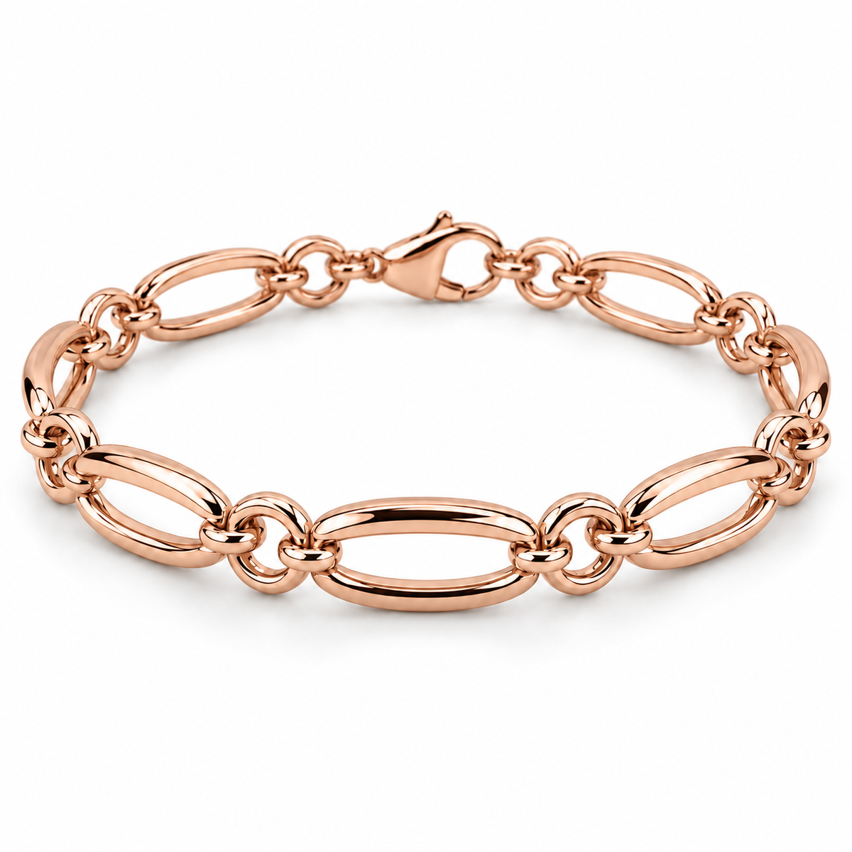 [metal:rose-gold] Coralie Oval Link Bracelet — front — Coralie Oval Link Bracelet front design illustration [catalog-v4]