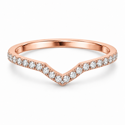 [metal:rose-gold] Coraline Chevron Diamond Ring — front — Rose gold colour preview [catalog-v4]