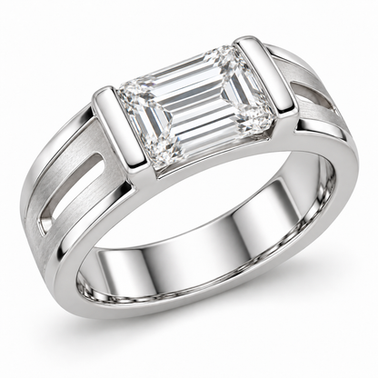 [metal:white-gold] Dacian Split-Rail Setting — three-quarter — Original setting design illustration [catalog-v4]