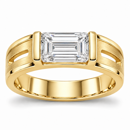 [metal:yellow-gold] Dacian Split-Rail Setting — front — Original setting design illustration [catalog-v4]