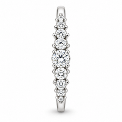 [metal:white-gold] Dahlia Crown Diamond Ring — side-profile — Graduated round diamond crown band, edge profile studio view [catalog-v4]