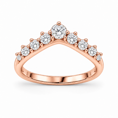 [metal:rose-gold] Dahlia Crown Diamond Ring — front — Rose gold colour preview [catalog-v4]
