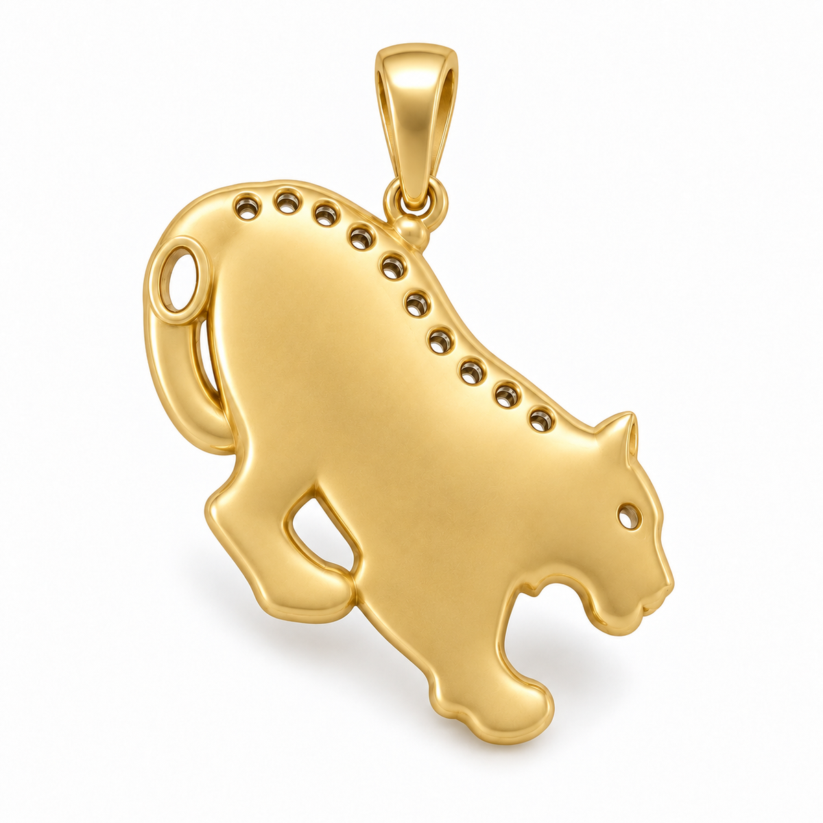 Damar Tiger Pendant — plain reverse — [metal:all] — Model styling:19-inch (48.3 cm) chain; pendant sold separately