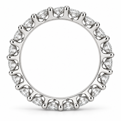 [metal:white-gold] Daphne Marquise Eternity Ring — top — Marquise diamond eternity ring, circular elevation studio view [catalog-v4]