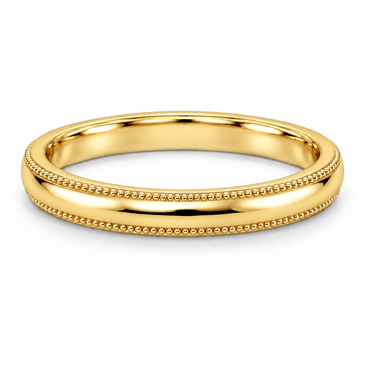 [metal:yellow-gold] Delphine Milgrain Band — front — Yellow gold colour preview [catalog-v4]