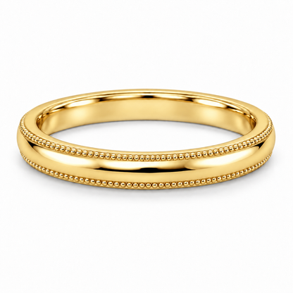 [metal:yellow-gold] Delphine Milgrain Band — front — Yellow gold colour preview [catalog-v4]