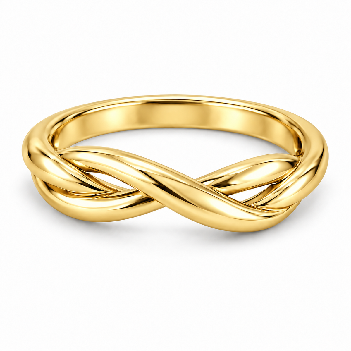 [metal:yellow-gold] Dione Twisted Ring — front — Yellow gold colour preview [catalog-v4]