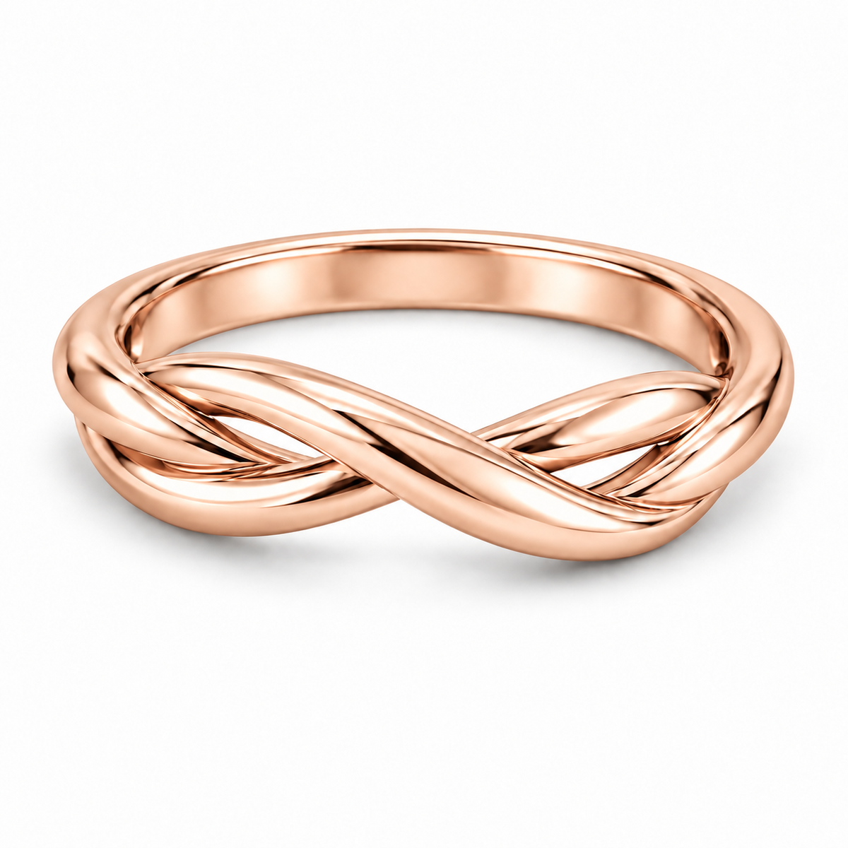 [metal:rose-gold] Dione Twisted Ring — front — Rose gold colour preview [catalog-v4]