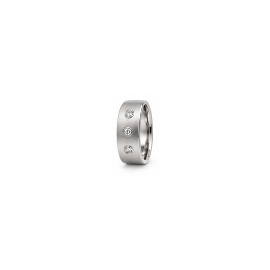 [metal:white-gold] Dominic Triple Diamond Band — white gold hero — illustrative catalogue render