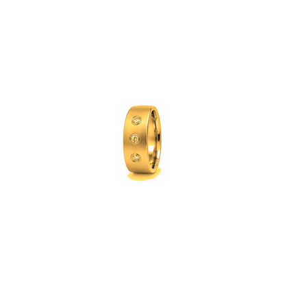 [metal:yellow-gold] Dominic Triple Diamond Band — yellow gold hero — illustrative catalogue render