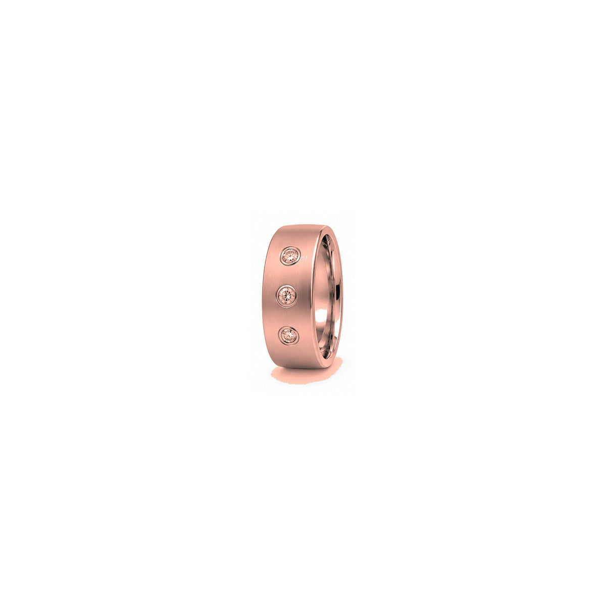 [metal:rose-gold] Dominic Triple Diamond Band — rose gold hero — illustrative catalogue render