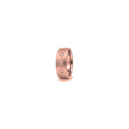 [metal:rose-gold] Dominic Triple Diamond Band — rose gold hero — illustrative catalogue render