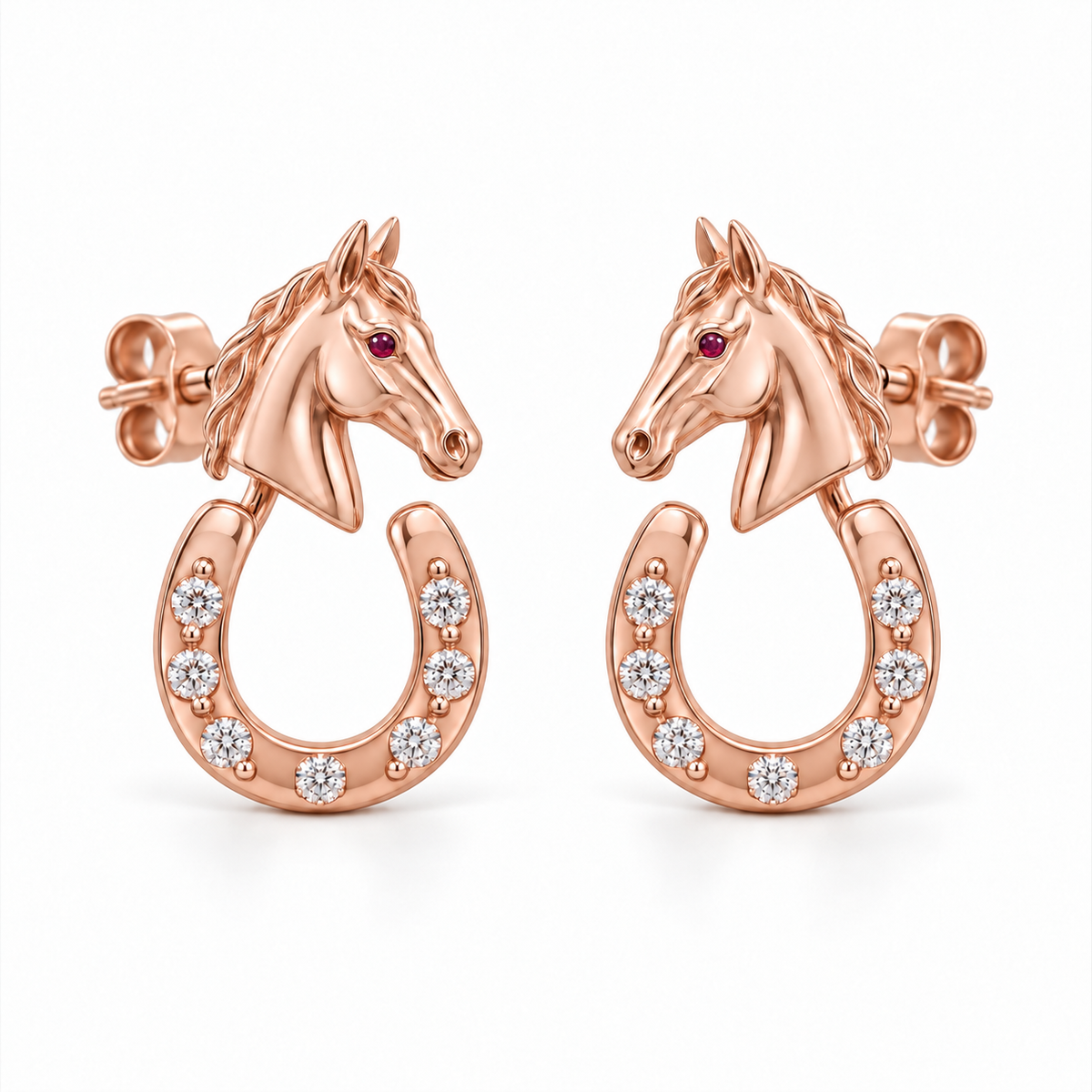 Élan Horse Ear Jackets — hero — [metal:rose-gold]