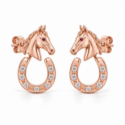 Élan Horse Ear Jackets — hero — [metal:rose-gold]