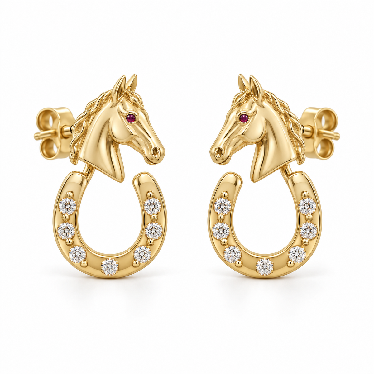 Élan Horse Ear Jackets — hero — [metal:yellow-gold]