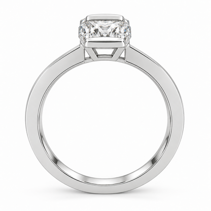 [metal:white-gold] Eline Split-Bezel Setting — top — Original setting design illustration [catalog-v4]