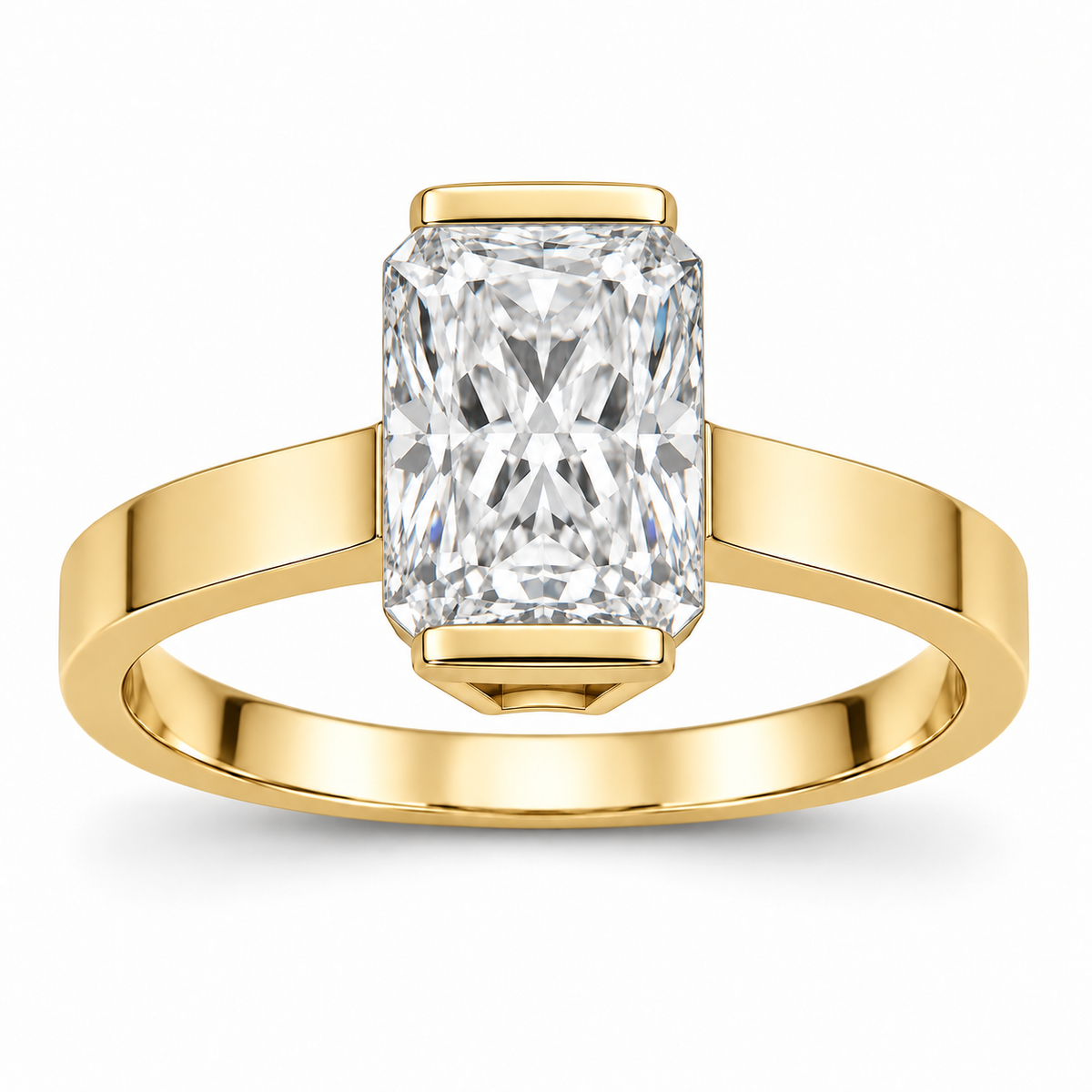 [metal:yellow-gold] Eline Split-Bezel Setting — front — Original setting design illustration [catalog-v4]