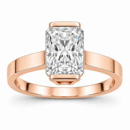 [metal:rose-gold] Eline Split-Bezel Setting — front — Original setting design illustration [catalog-v4]