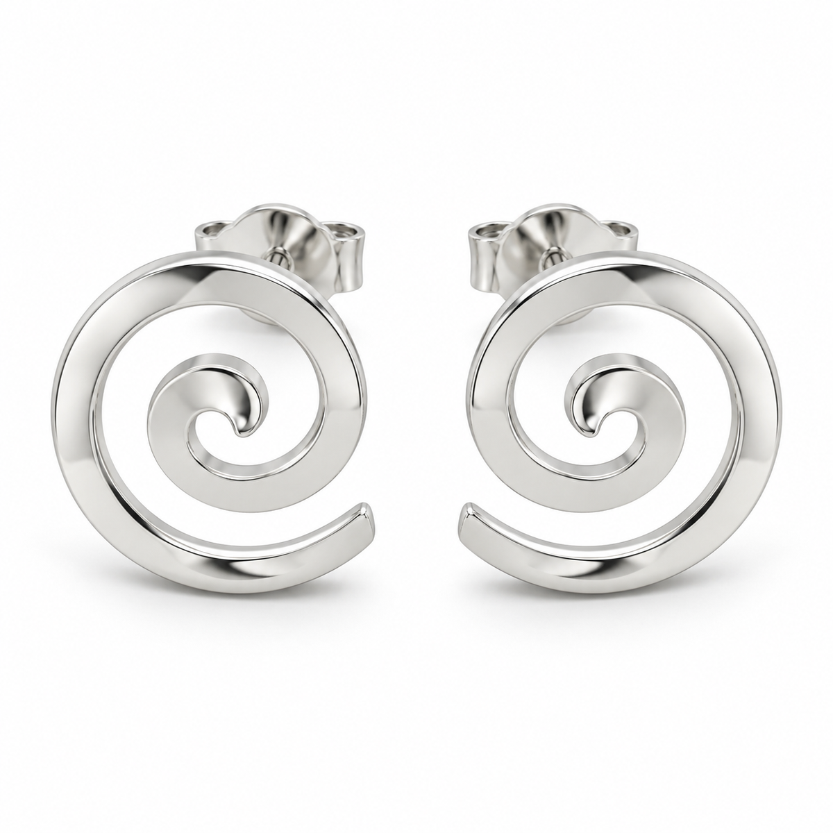 [metal:white-gold] Elodie Spiral Studs — front — Elodie Spiral Studs front design illustration [catalog-v4]