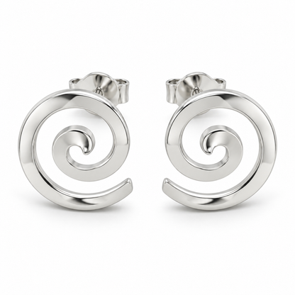 [metal:white-gold] Elodie Spiral Studs — front — Elodie Spiral Studs front design illustration [catalog-v4]