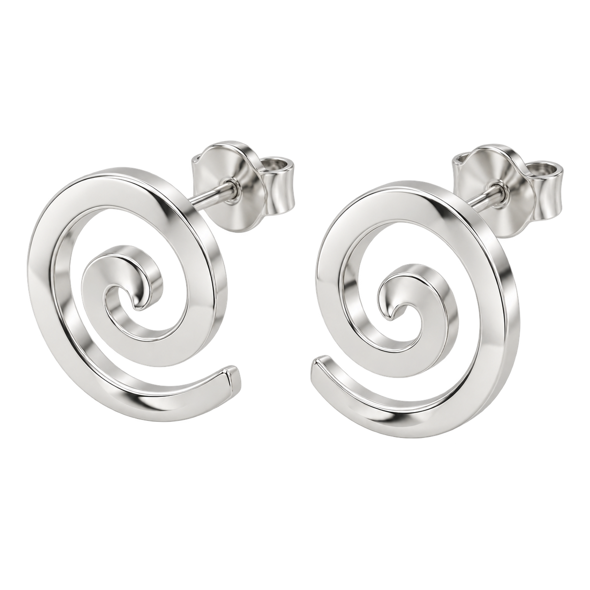 [metal:white-gold] Elodie Spiral Studs — three-quarter — Elodie Spiral Studs three-quarter design illustration [catalog-v4]