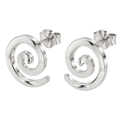 [metal:white-gold] Elodie Spiral Studs — three-quarter — Elodie Spiral Studs three-quarter design illustration [catalog-v4]