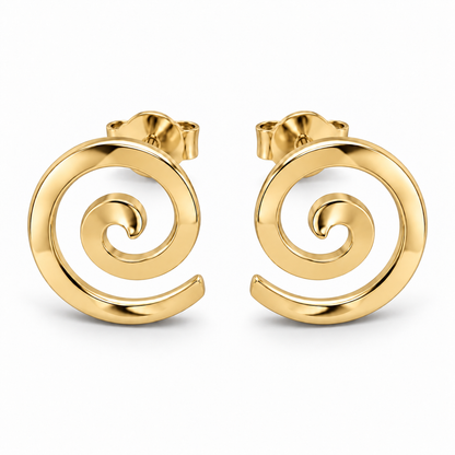 [metal:yellow-gold] Elodie Spiral Studs — front — Elodie Spiral Studs front design illustration [catalog-v4]