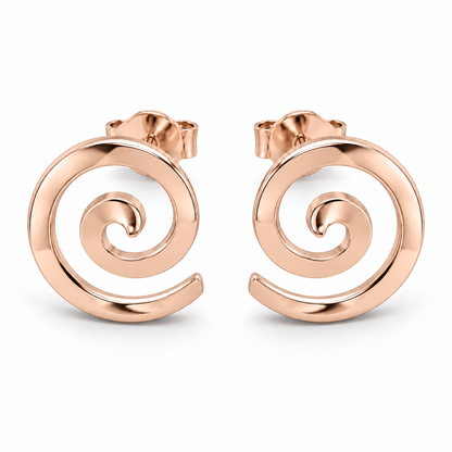 [metal:rose-gold] Elodie Spiral Studs — front — Elodie Spiral Studs front design illustration [catalog-v4]