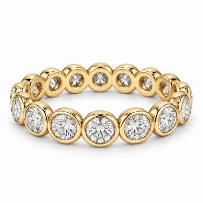 [metal:yellow-gold] Eloise Bezel Eternity Ring — front — Yellow gold colour preview [catalog-v4]