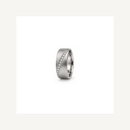 [metal:white-gold] Emrys Offset Diamond Band — white gold detail — illustrative catalogue render