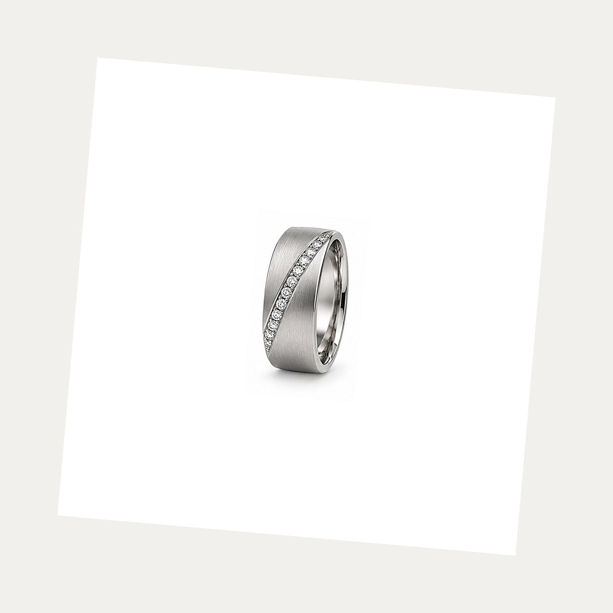 [metal:white-gold] Emrys Offset Diamond Band — white gold alternate — illustrative catalogue render