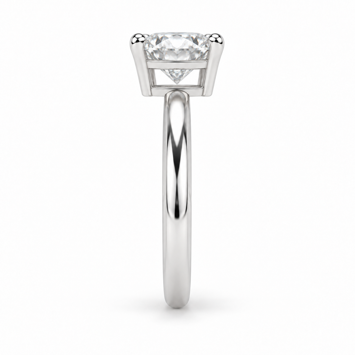 [metal:white-gold] Esmeria Lantern Solitaire Setting — edge-profile — Same design shown edge profile [catalog-v4]