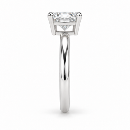 [metal:white-gold] Esmeria Lantern Solitaire Setting — edge-profile — Same design shown edge profile [catalog-v4]