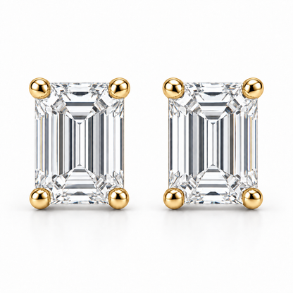 [metal:yellow-gold] Estelle Emerald-Cut Studs — front — Yellow gold colour preview [catalog-v4]