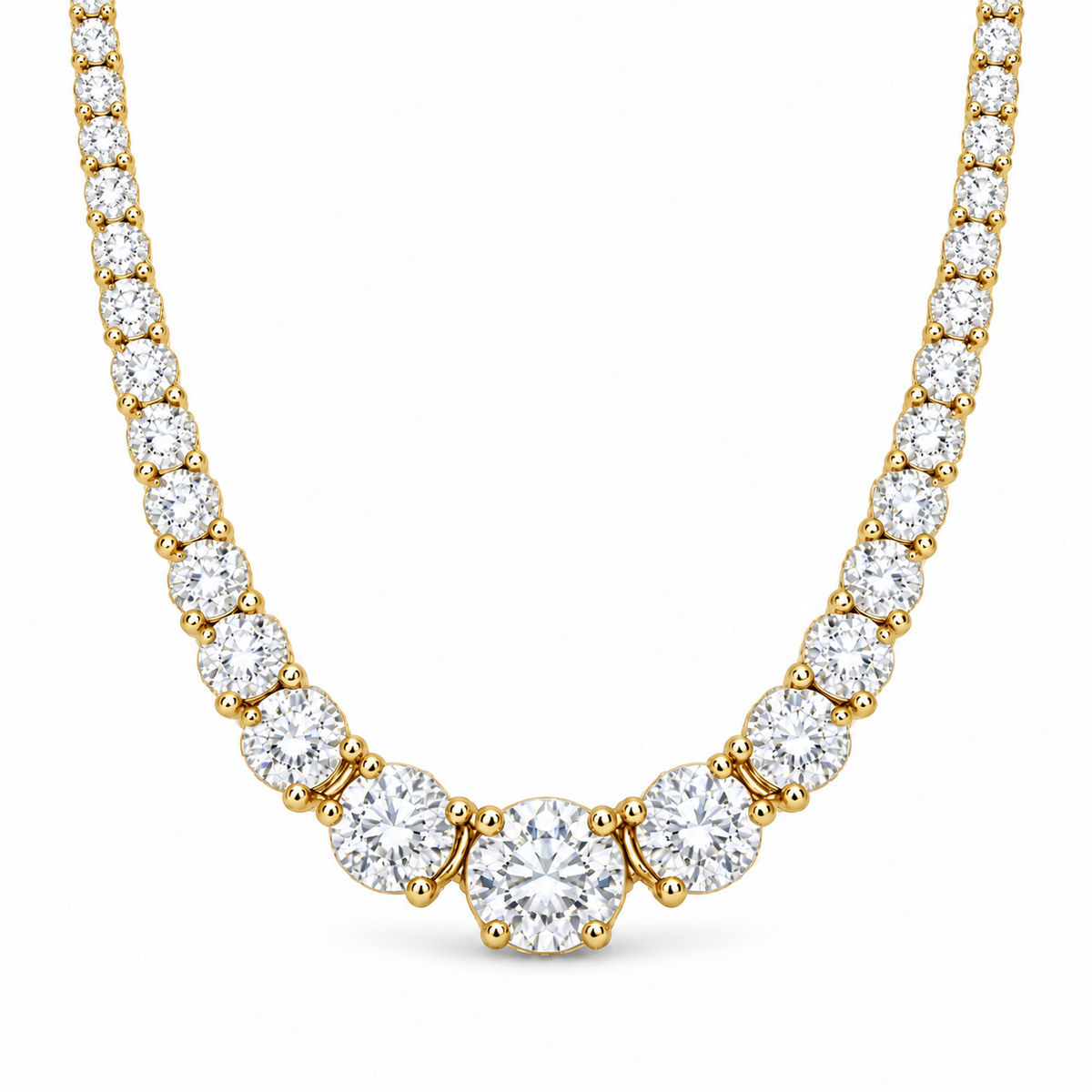 [metal:yellow-gold] Eternelle Tennis Necklace — front — Yellow gold colour preview [catalog-v4]
