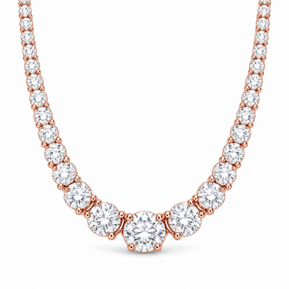 [metal:rose-gold] Eternelle Tennis Necklace — front — Rose gold colour preview [catalog-v4]