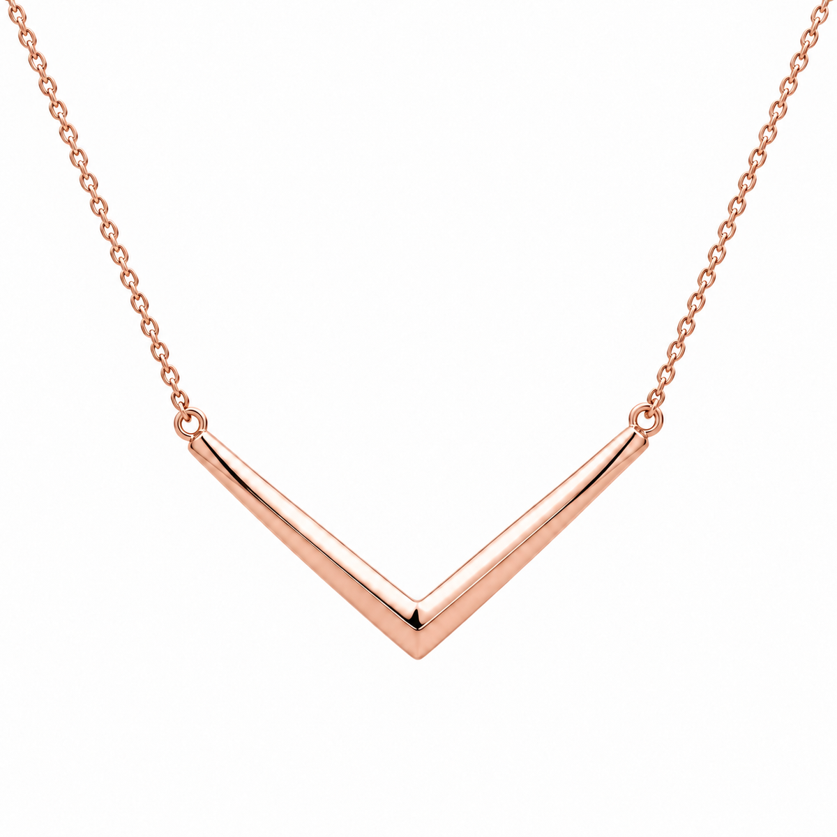 [metal:rose-gold] Evadne Chevron Necklace — front — Evadne Chevron Necklace front design illustration [catalog-v4]