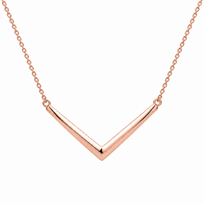 [metal:rose-gold] Evadne Chevron Necklace — front — Evadne Chevron Necklace front design illustration [catalog-v4]