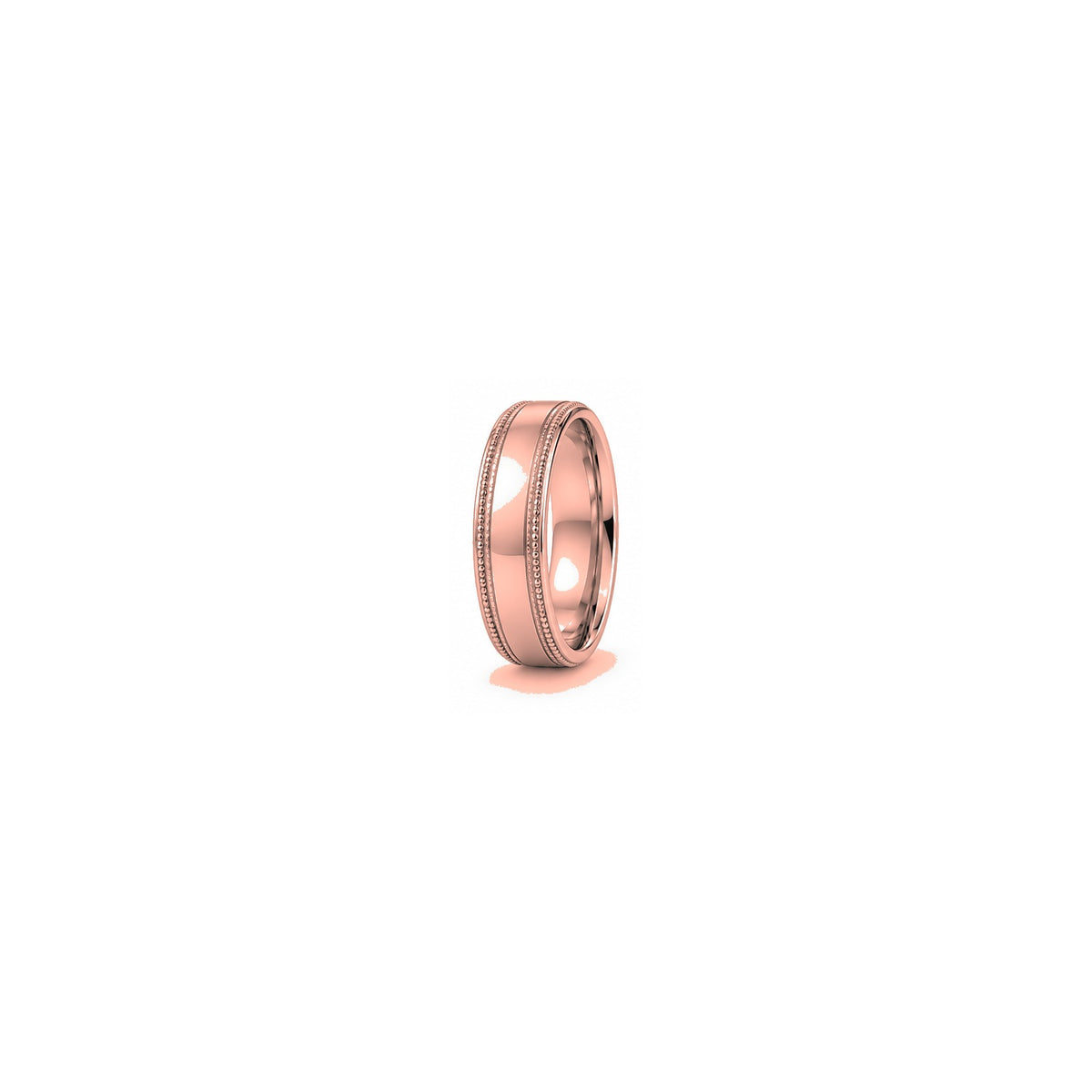 [metal:rose-gold] Evander Milgrain Band — rose gold hero — illustrative catalogue render