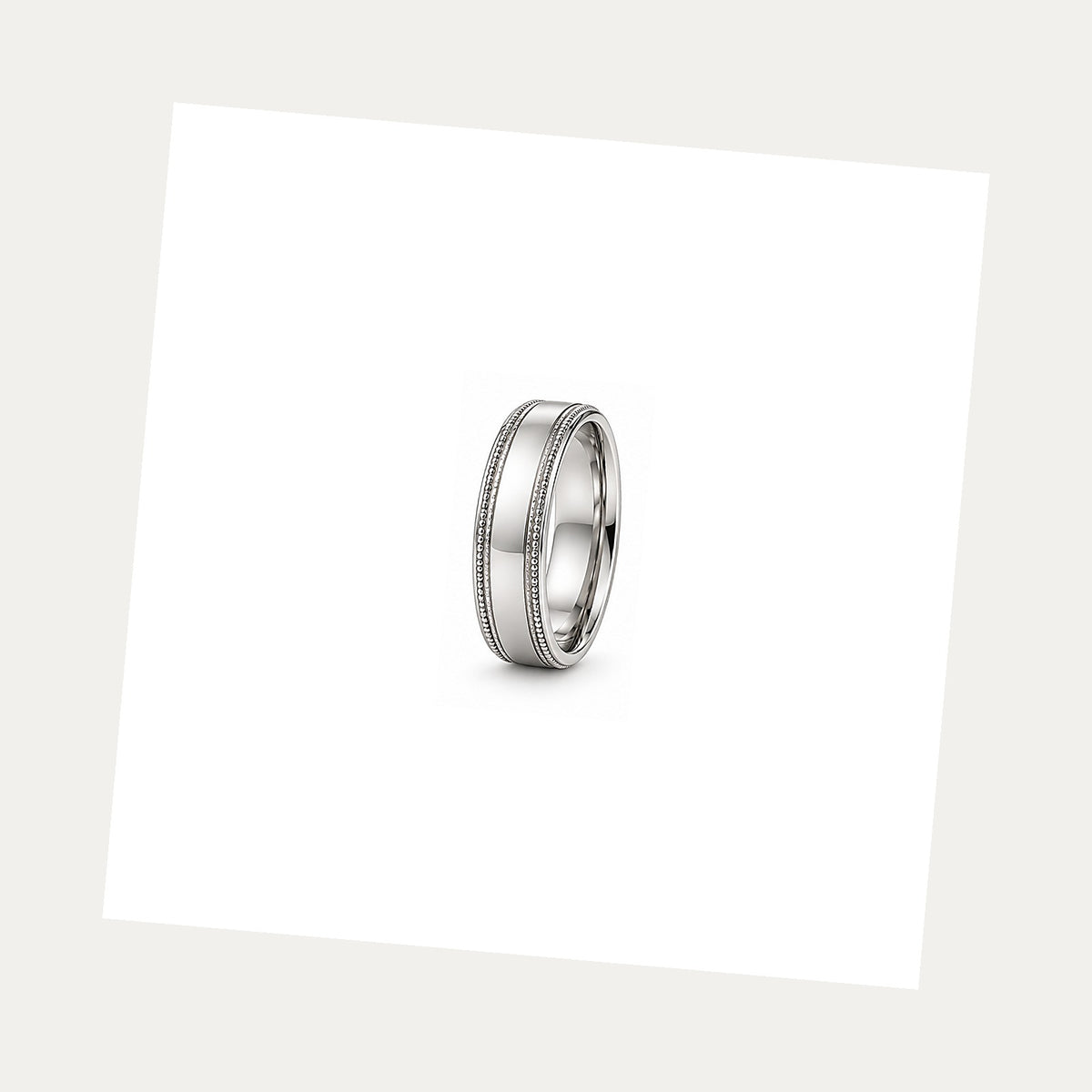 [metal:white-gold] Evander Milgrain Band — white gold alternate — illustrative catalogue render