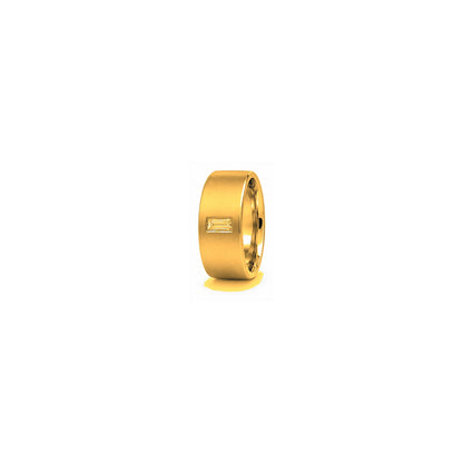 [metal:yellow-gold] Fabian Baguette Diamond Band — yellow gold hero — illustrative catalogue render