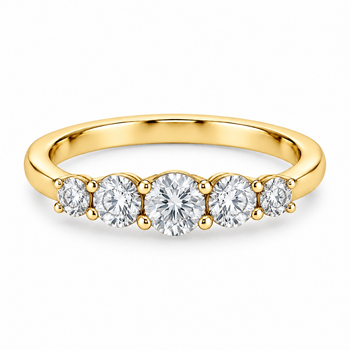 [metal:yellow-gold] Felicite Five-Stone Ring — front — Yellow gold colour preview [catalog-v4]