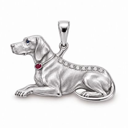 Fidèle Setter Pendant - hero - [metal:platinum] - Model styling: 19-inch (48.3 cm) chain; pendant sold separately