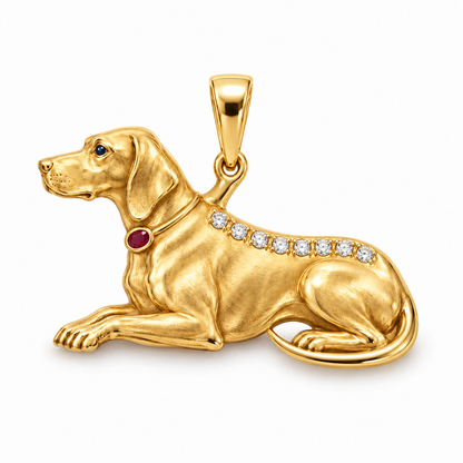 Fidèle Setter Pendant — hero — [metal:yellow-gold] — Model styling:19-inch (48.3 cm) chain; pendant sold separately