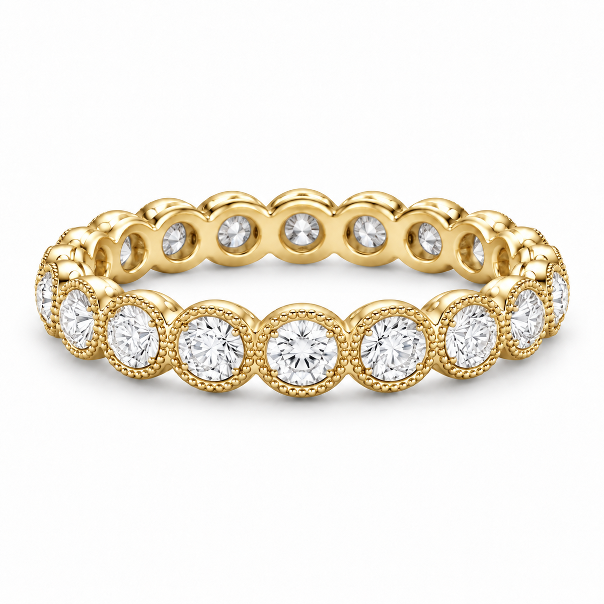 [metal:yellow-gold] Fleur Scalloped Eternity Ring — front — Yellow gold colour preview [catalog-v4]