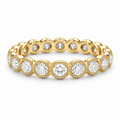 [metal:yellow-gold] Fleur Scalloped Eternity Ring — front — Yellow gold colour preview [catalog-v4]