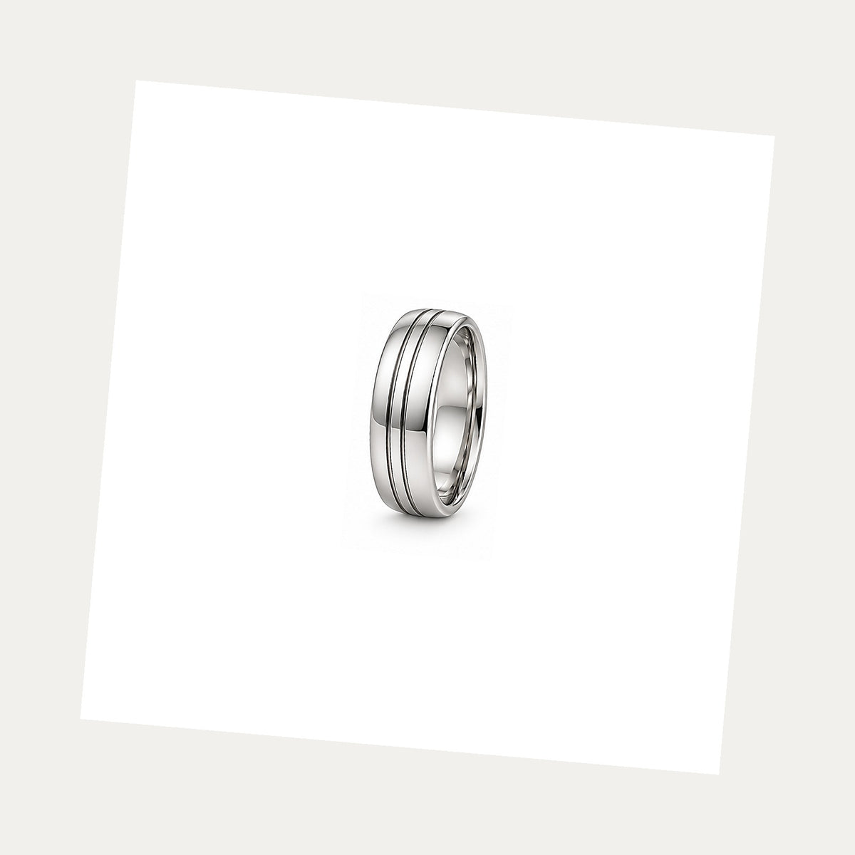 [metal:white-gold] Florian Grooved Band — white gold alternate — illustrative catalogue render
