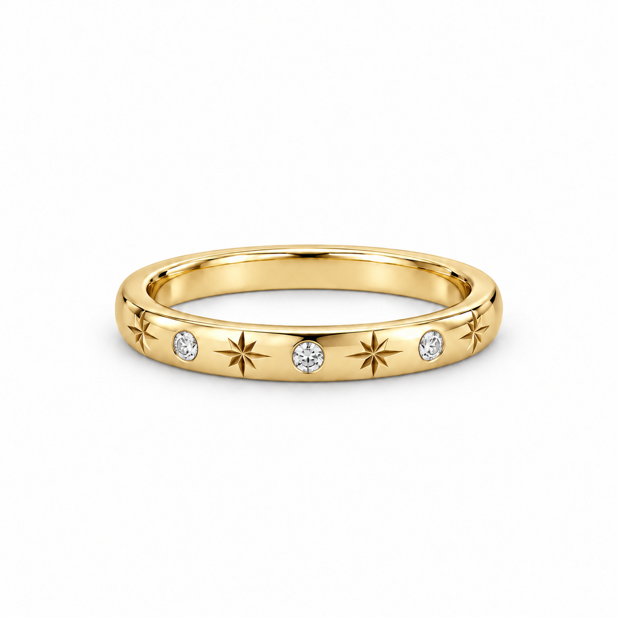 [metal:yellow-gold] Freya Celestial Ring — front — Yellow gold colour preview [catalog-v4]