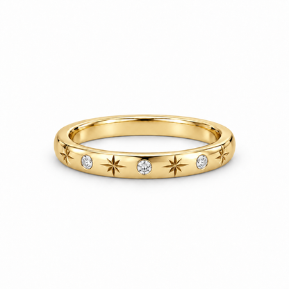 [metal:yellow-gold] Freya Celestial Ring — front — Yellow gold colour preview [catalog-v4]